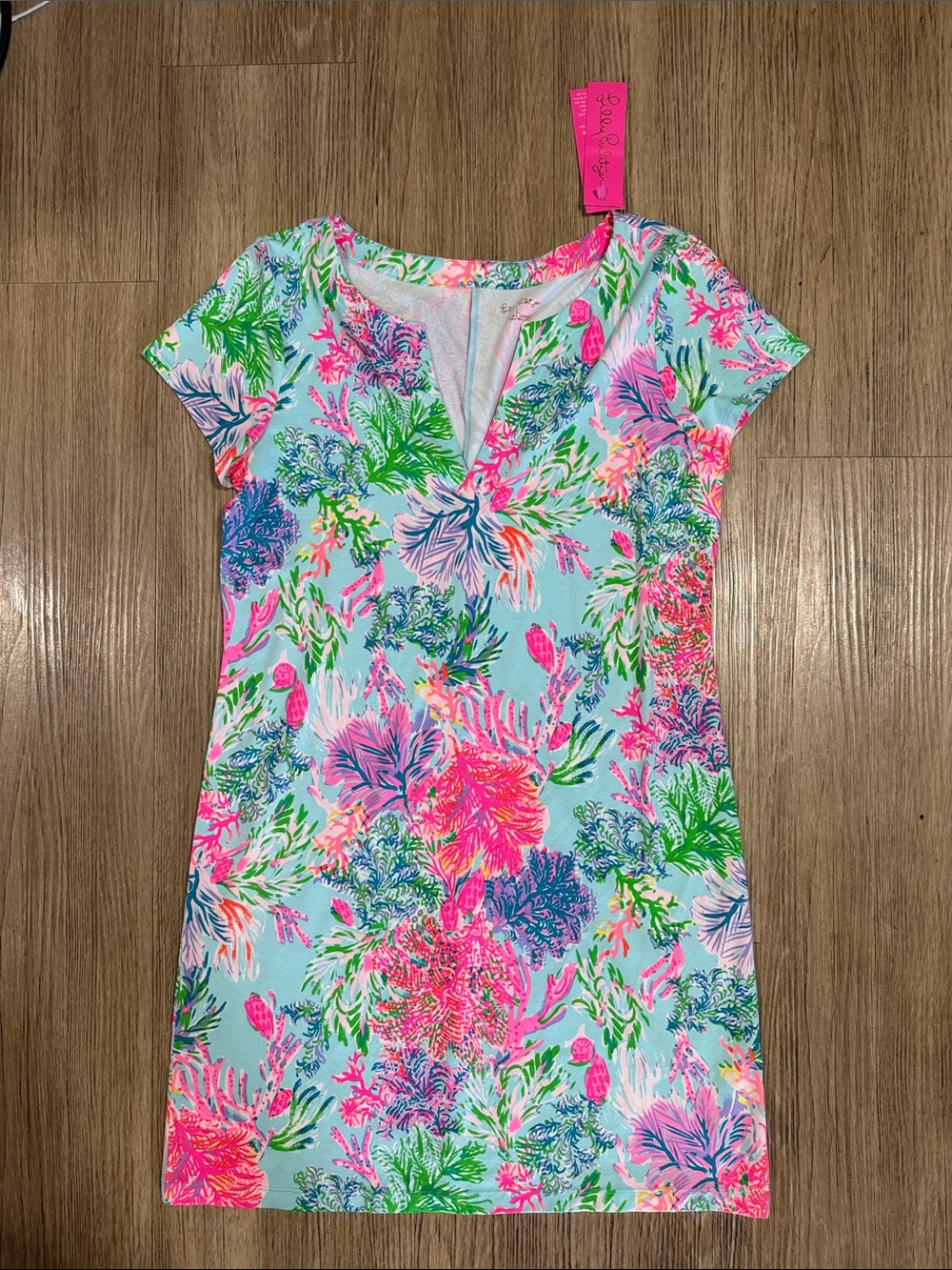 New Lily Pulitzer short Sleeve Dress - Blue/Pink L